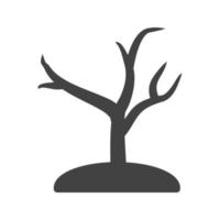 icône noire de glyphe d'arbre d'automne vecteur