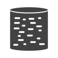 icône noire de glyphe de données non structurées vecteur
