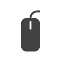 icône noire de glyphe de souris vecteur