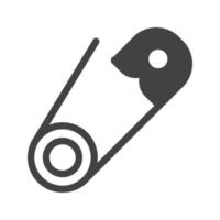 icône noire de glyphe de goupille de sécurité vecteur