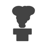 icône noire de glyphe de dégagement de vapeurs toxiques vecteur