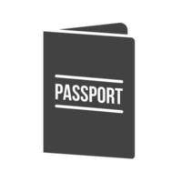 icône noire de glyphe de passeport vecteur