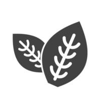 icône noire de glyphe de menthe verte vecteur