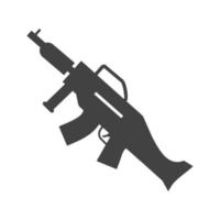 icône noire de glyphe de mitrailleuse vecteur