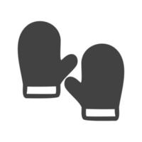 paire de gants glyphe icône noire vecteur