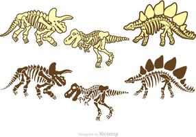 Pack de vecteurs d'ossements de dinosaures