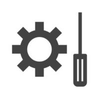 icône noire de glyphe de services techniques vecteur