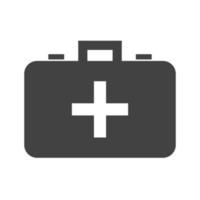 icône noire de glyphe de boîte de médecine vecteur