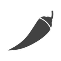 icône noire de glyphe de piment vecteur