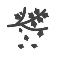 icône noire de glyphe de feuilles tombantes vecteur
