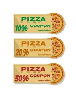 coupons de réduction pour la pizza vecteur