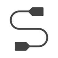 icône noire de glyphe de fil de connecteur vecteur