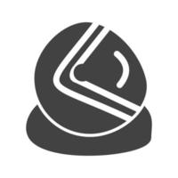 icône noire de glyphe de casque vecteur