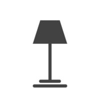 icône noire de glyphe de lampe vecteur