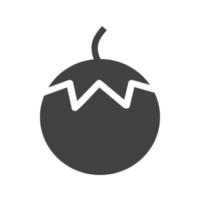 icône noire de glyphe de tomate vecteur