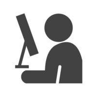 icône noire de glyphe de statut en ligne vecteur