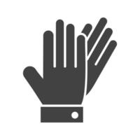 gants en cuir glyphe icône noire vecteur
