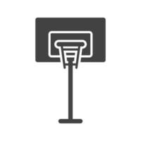 icône noire de glyphe de poteau de basket-ball vecteur