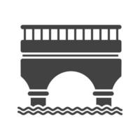 icône noire de glyphe de pont vecteur