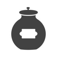 icône noire de glyphe de cendres vecteur