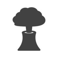 icône noire de glyphe en éruption de volcan vecteur