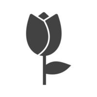 icône de glyphe de tulipe noire vecteur