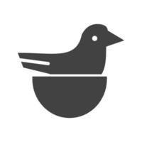 icône noire de glyphe de petit oiseau vecteur