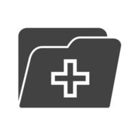 icône noire de glyphe de dossiers médicaux vecteur