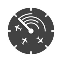 icône noire de glyphe d'écran radar vecteur