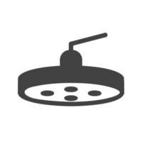 icône noire de glyphe de lumière de salle d'opération vecteur