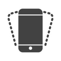 icône noire de glyphe de secousse de smartphone vecteur