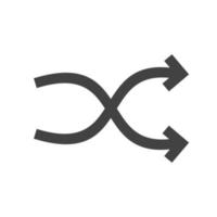 icône noire de glyphe aléatoire vecteur