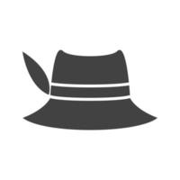icône noire de glyphe de chapeau de femme vecteur
