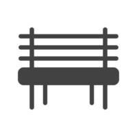 icône de glyphe de banc de jardin noir vecteur