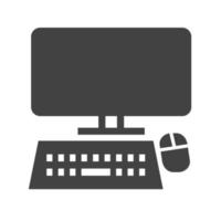 icône de glyphe noir ordinateur vecteur