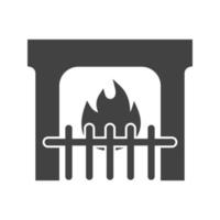 icône noire de glyphe de cheminée vecteur