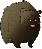 dessin animé énorme ours noir vecteur
