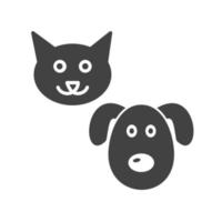 icône noire de glyphe d'animaux de compagnie vecteur