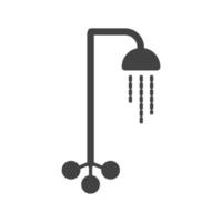 icône noire de glyphe de douche vecteur