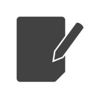 modifier l'icône noire du glyphe du document vecteur