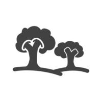 icône noire de glyphe d'arbres vecteur