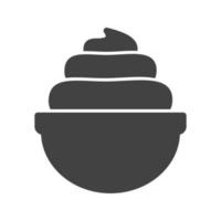 icône noire de glyphe de crème fouettée vecteur