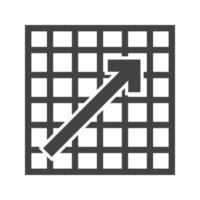 icône noire de glyphe de statistiques en hausse vecteur