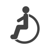 icône noire de glyphe de personne handicapée vecteur