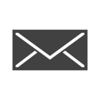 icône noire de glyphe de messagerie vecteur
