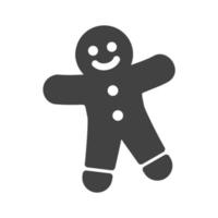 icône noire de glyphe de pain au gingembre vecteur