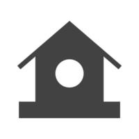 icône de glyphe noir oiseau maison vecteur