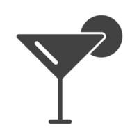 icône noire de glyphe de verre à cocktail vecteur