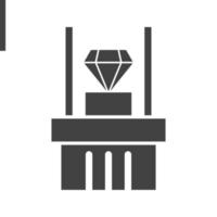 icône noire de glyphe d'exposition de diamants vecteur