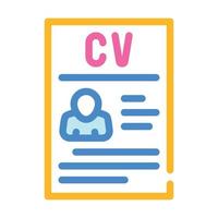 curriculum vitae cv couleur icône illustration vectorielle vecteur